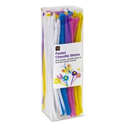 EC Pastel Chenille Stems Assorted Cols 300mm Pack of 200_2
